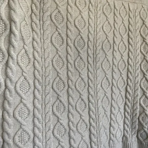 blanc Two Piece Cable Knit Cream Halter Crop Top Mini Skirt Set Size Medium - Picture 8 of 12